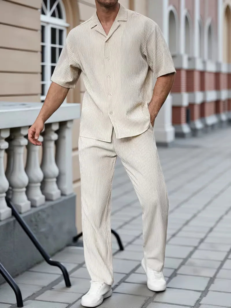 Summer Clothing Set with V-neck