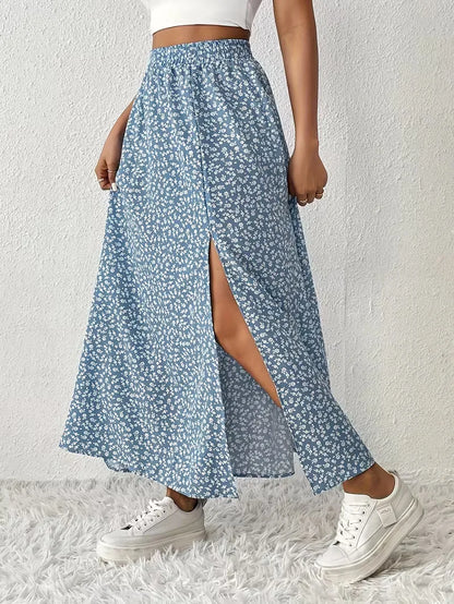 A-line skirt with flowers