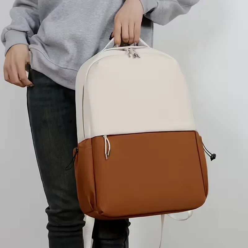 Two-tone backpack with adjustable straps