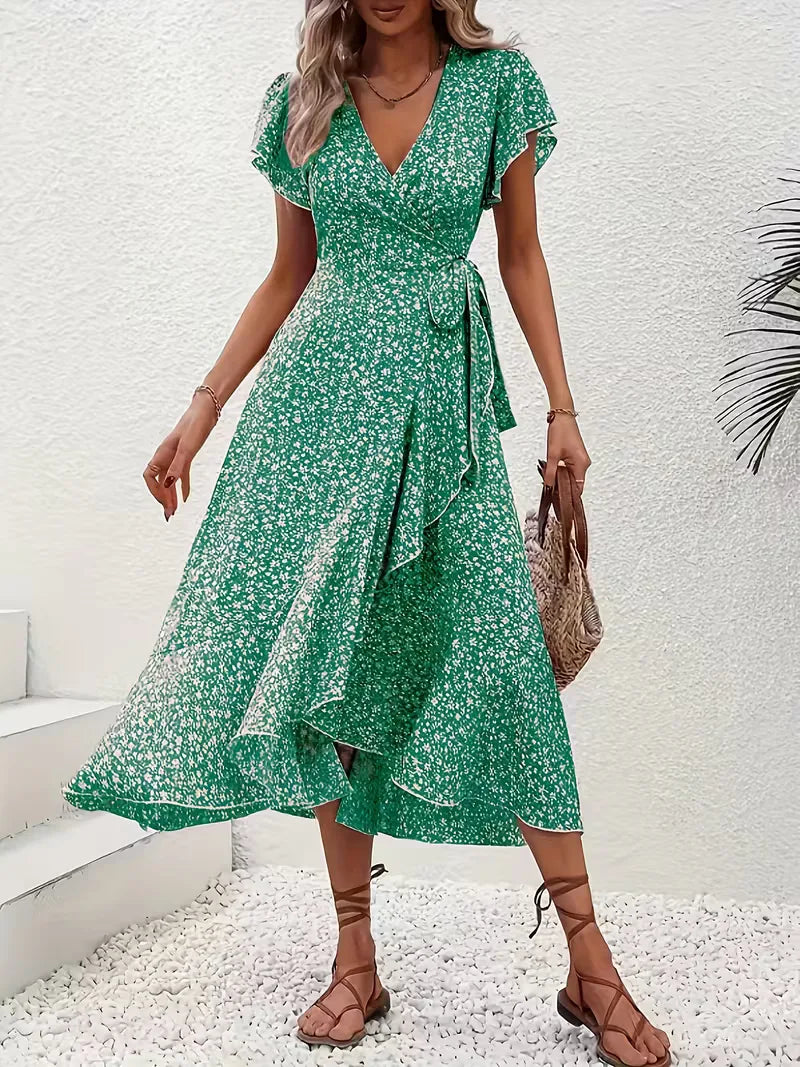 Wrap Dress with Flowers