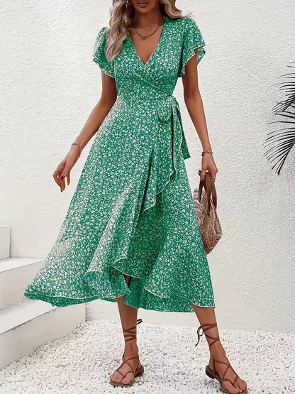 Wrap Dress with Flowers
