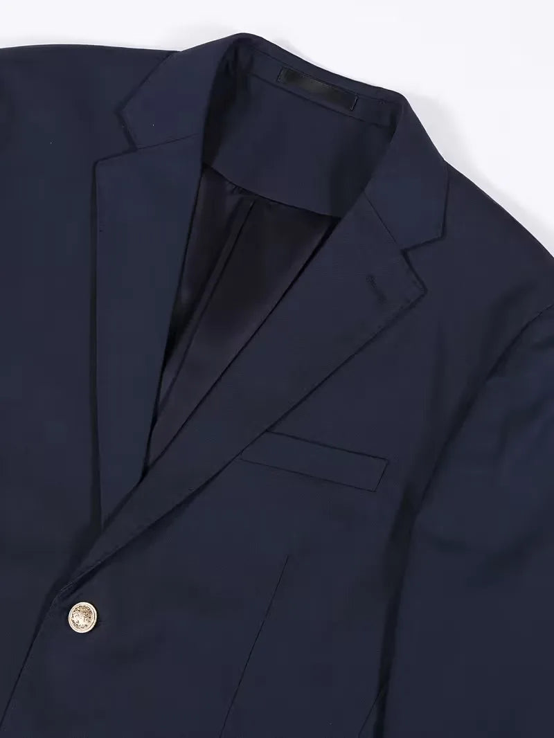 Slim fit blazer with gold buttons