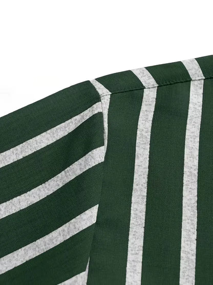 Short Sleeve Shirt with Vertical Stripes