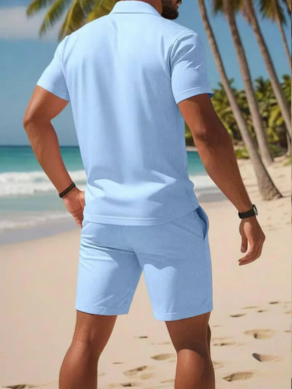 Summer clothing set with polo and shorts