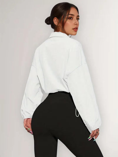 Track jacket with elastic cuffs
