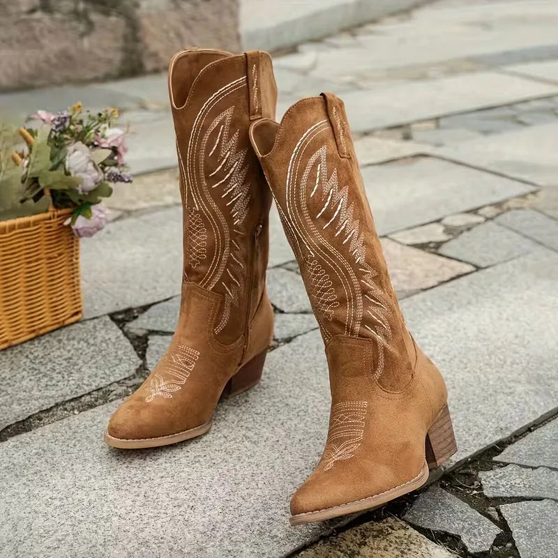 Cowboy Boots with Embroidered Pattern