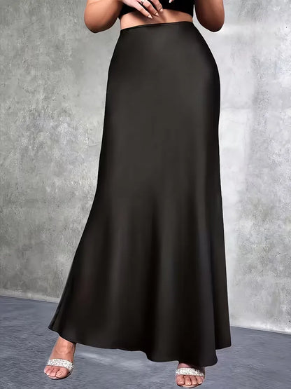 Satin Skirt with High Waist