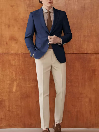 Slim fit blazer with gold buttons