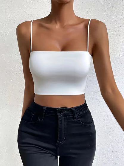 Crop top with spaghetti straps