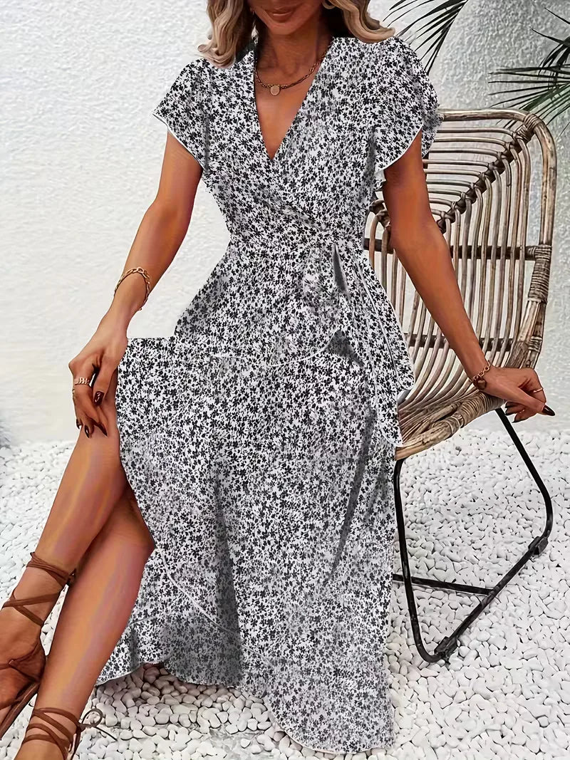 Wrap Dress with Flowers