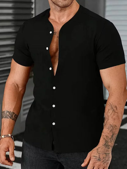 Shirt with Mandarin Collar