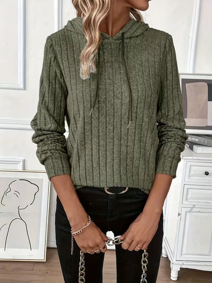 Hoodie with Ribbed Texture
