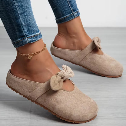 Slippers with Bow Design