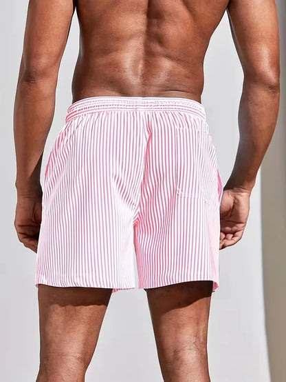 Striped Pattern Swim Shorts