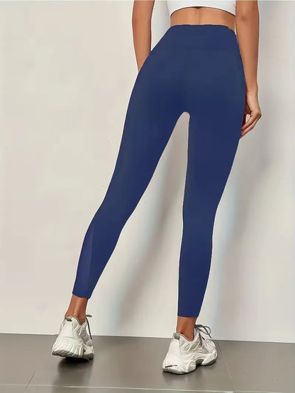 High-Waisted Leggings with Mesh Panels