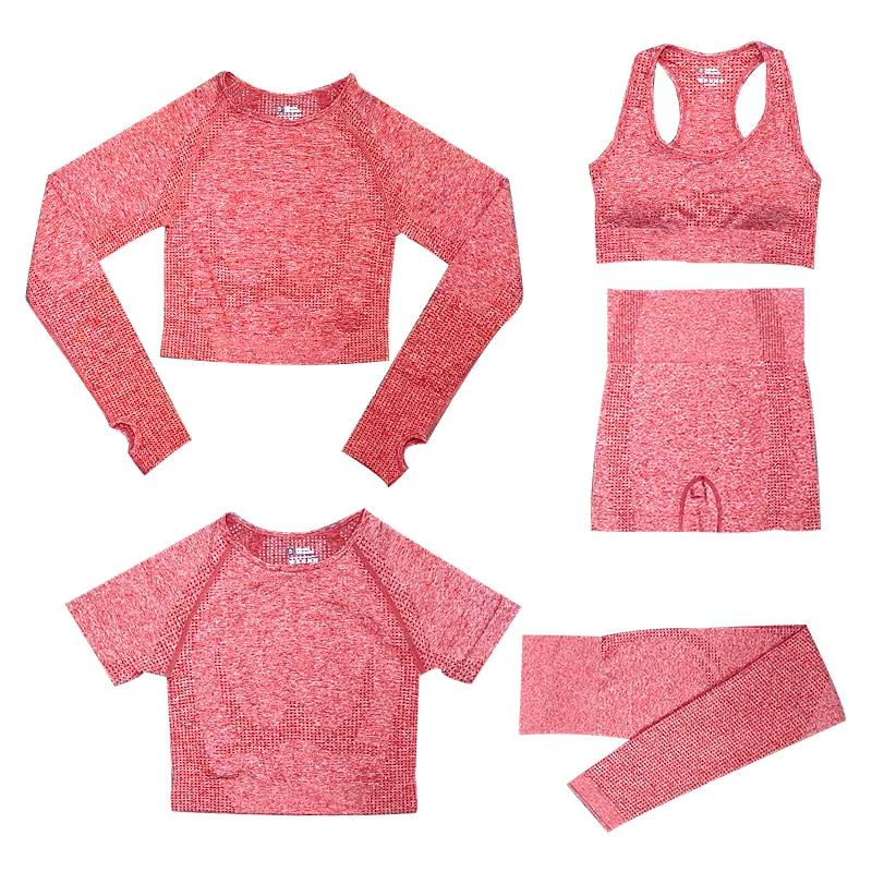 5-Piece Sports Set | Women's Tops and High-Waisted Sports Leggings