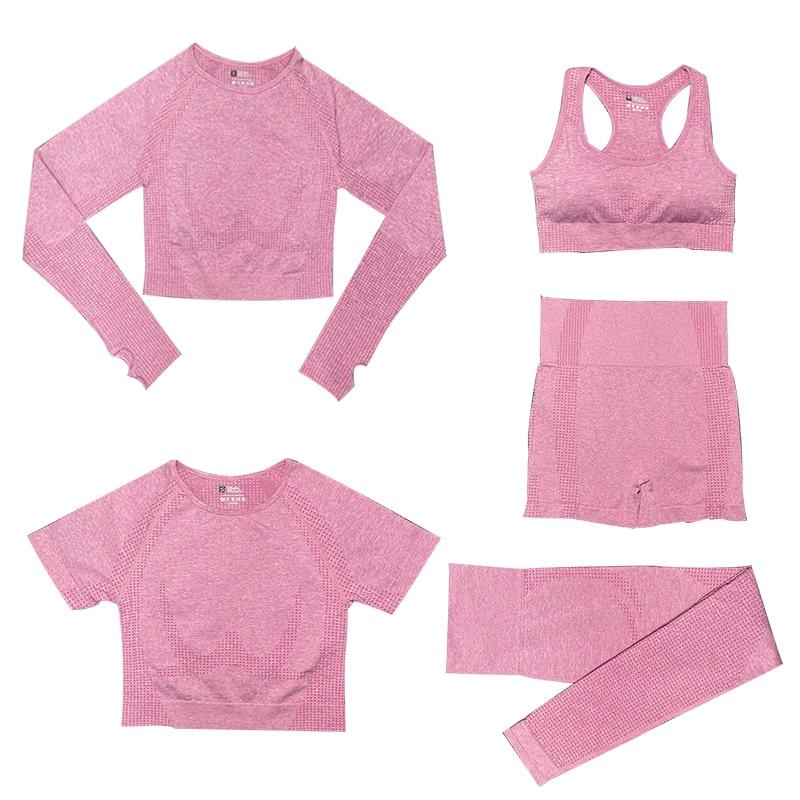 5-Piece Sports Set | Women's Tops and High-Waisted Sports Leggings