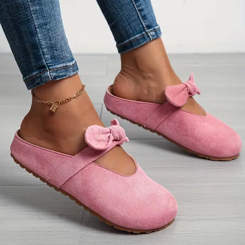 Slippers with Bow Design