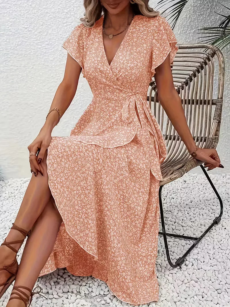 Wrap Dress with Flowers