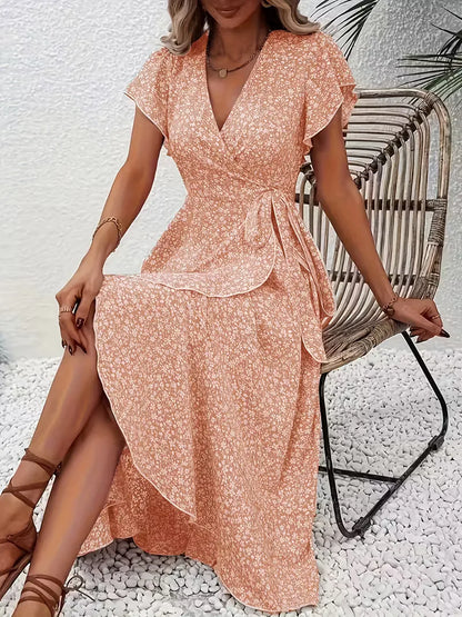 Wrap Dress with Flowers