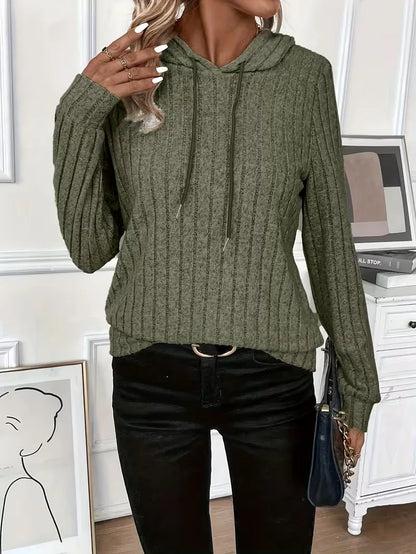 Hoodie with Ribbed Texture