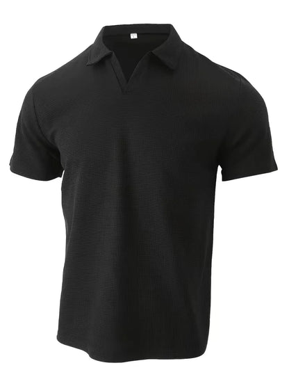 Polo with Short Sleeves and V-Neck