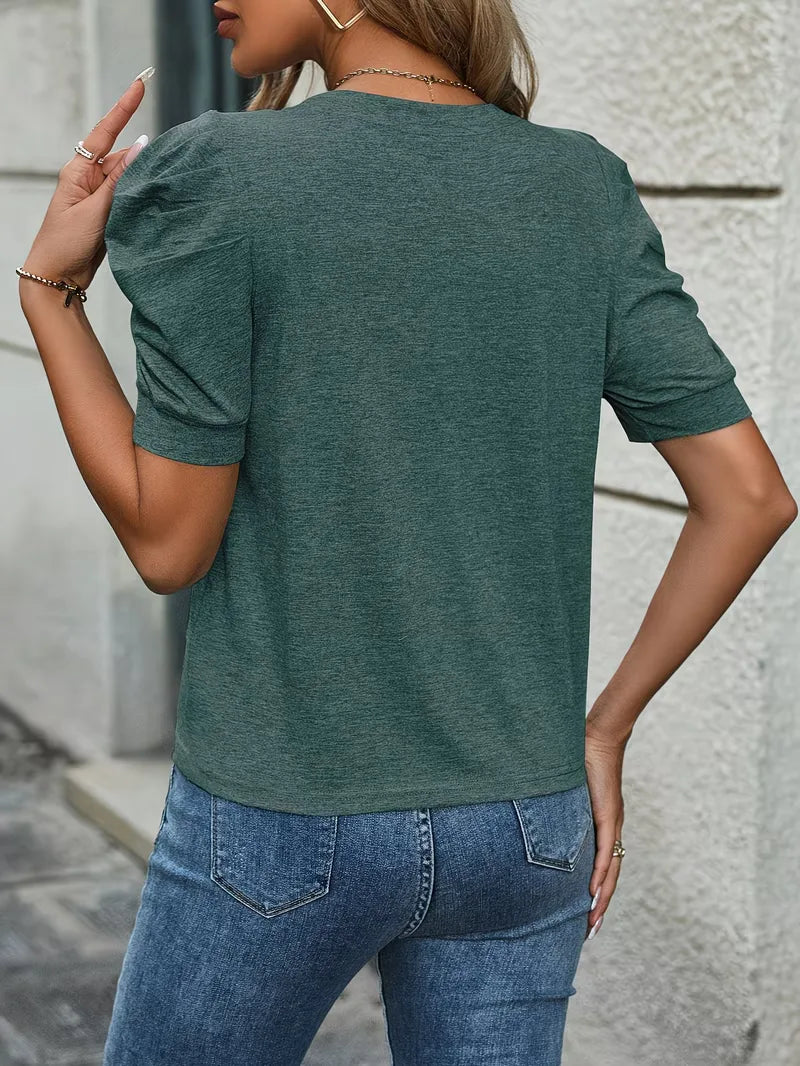 T-shirt with Puffed Sleeves