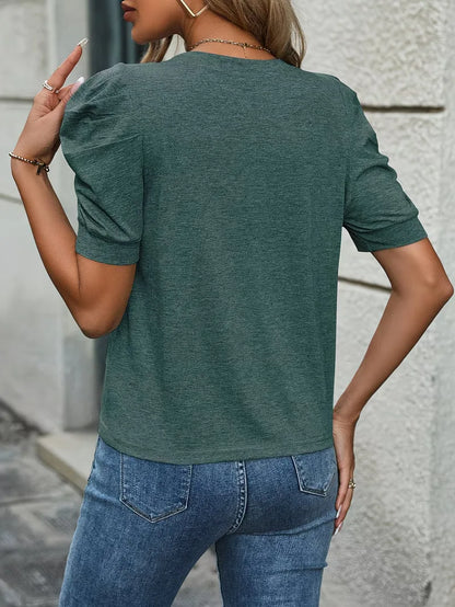 T-shirt with Puffed Sleeves