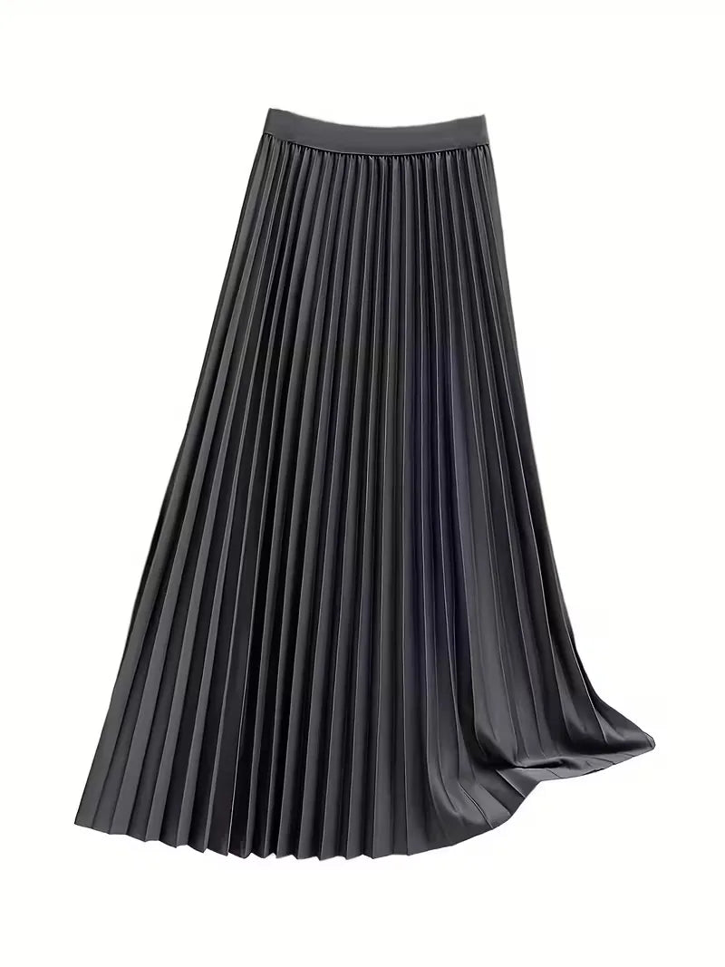 Pleated Skirt with High Waist