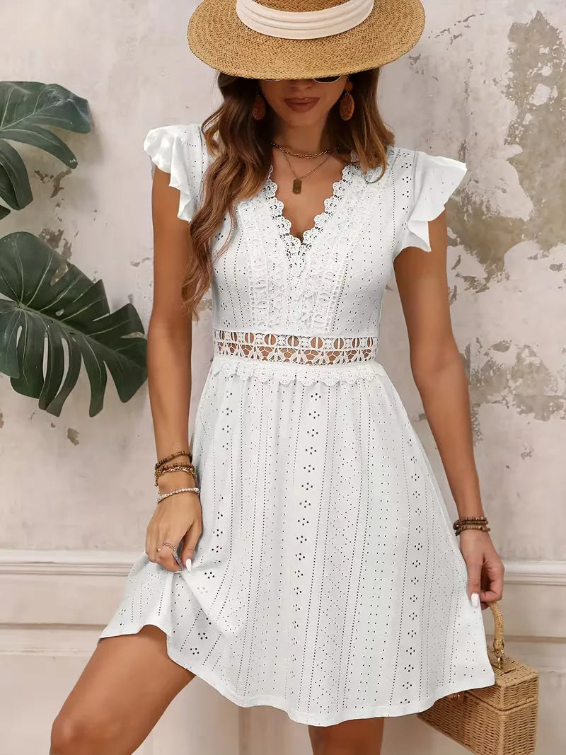 A-line dress with lace
