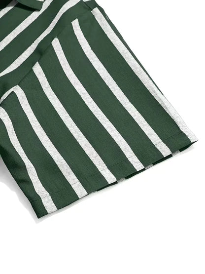 Short Sleeve Shirt with Vertical Stripes
