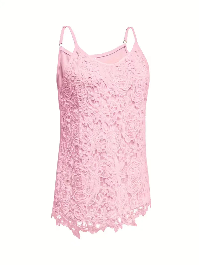 lace tank top with V-neck