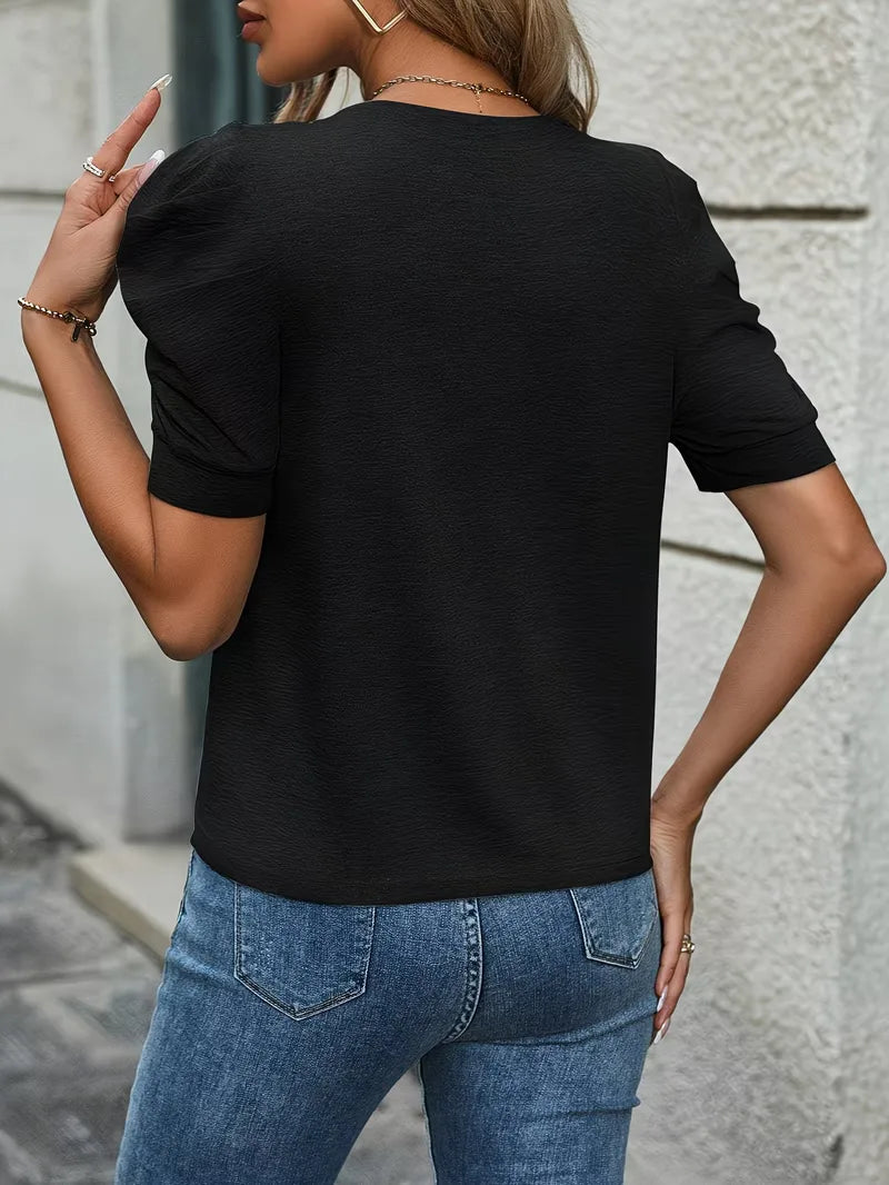 T-shirt with Puffed Sleeves