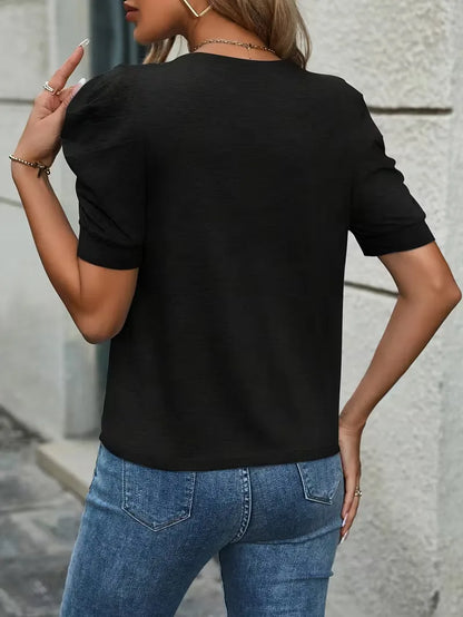 T-shirt with Puffed Sleeves