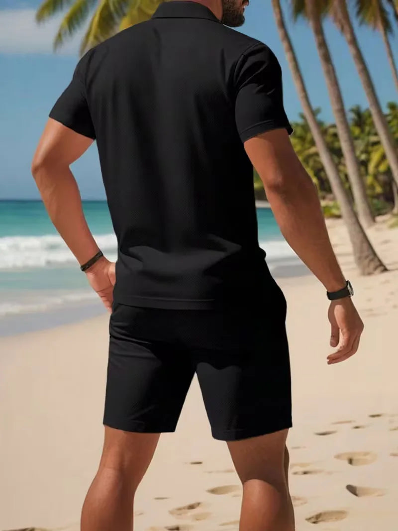 Summer clothing set with polo and shorts