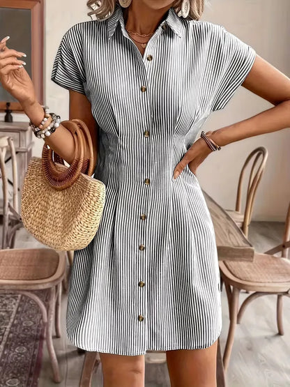 Shirt Dress with Short Sleeves