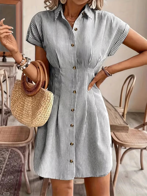 Shirt Dress with Short Sleeves