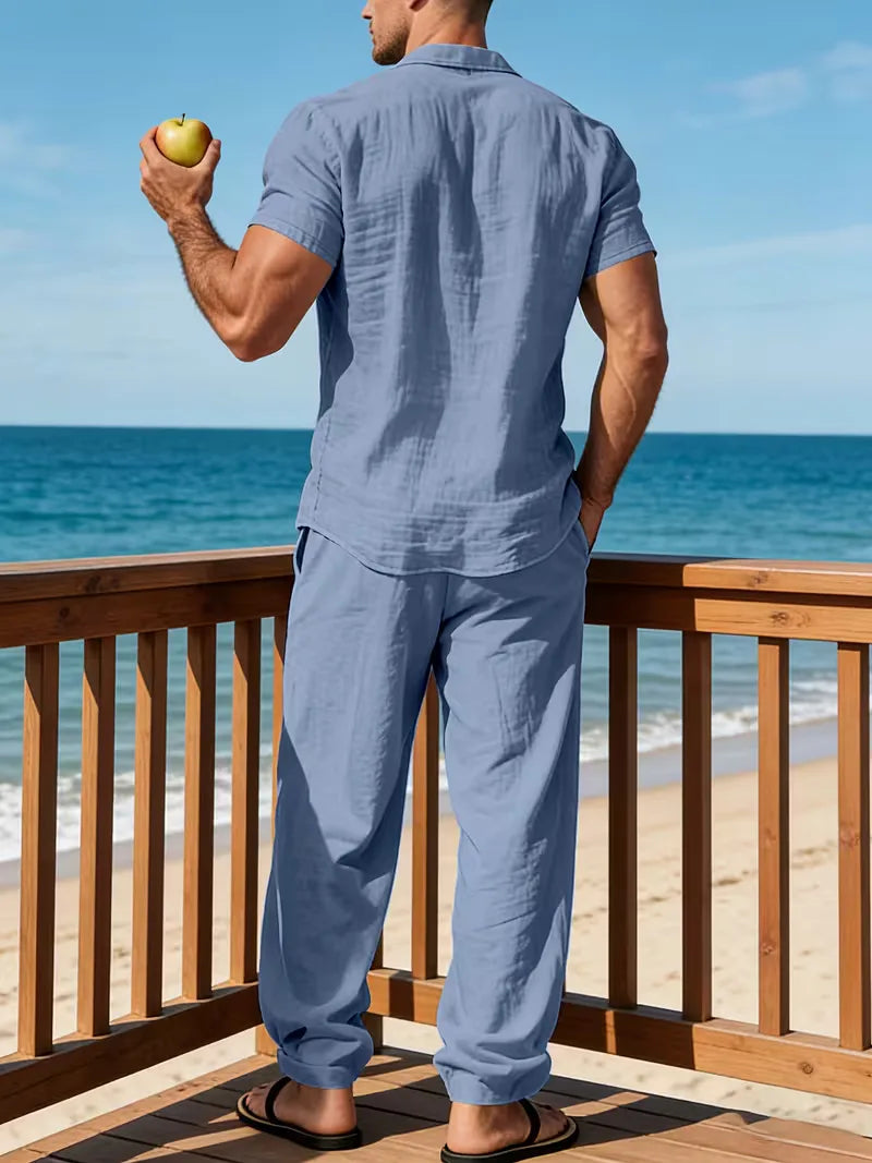 Summer Clothing Set with V-Neck