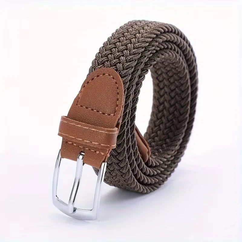 Wide belt with braided texture
