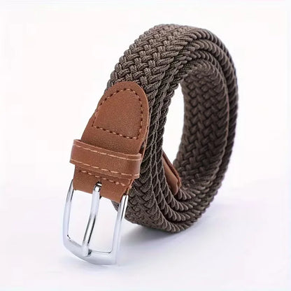 Wide belt with braided texture