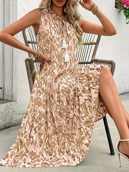 A-line dress with V-neck
