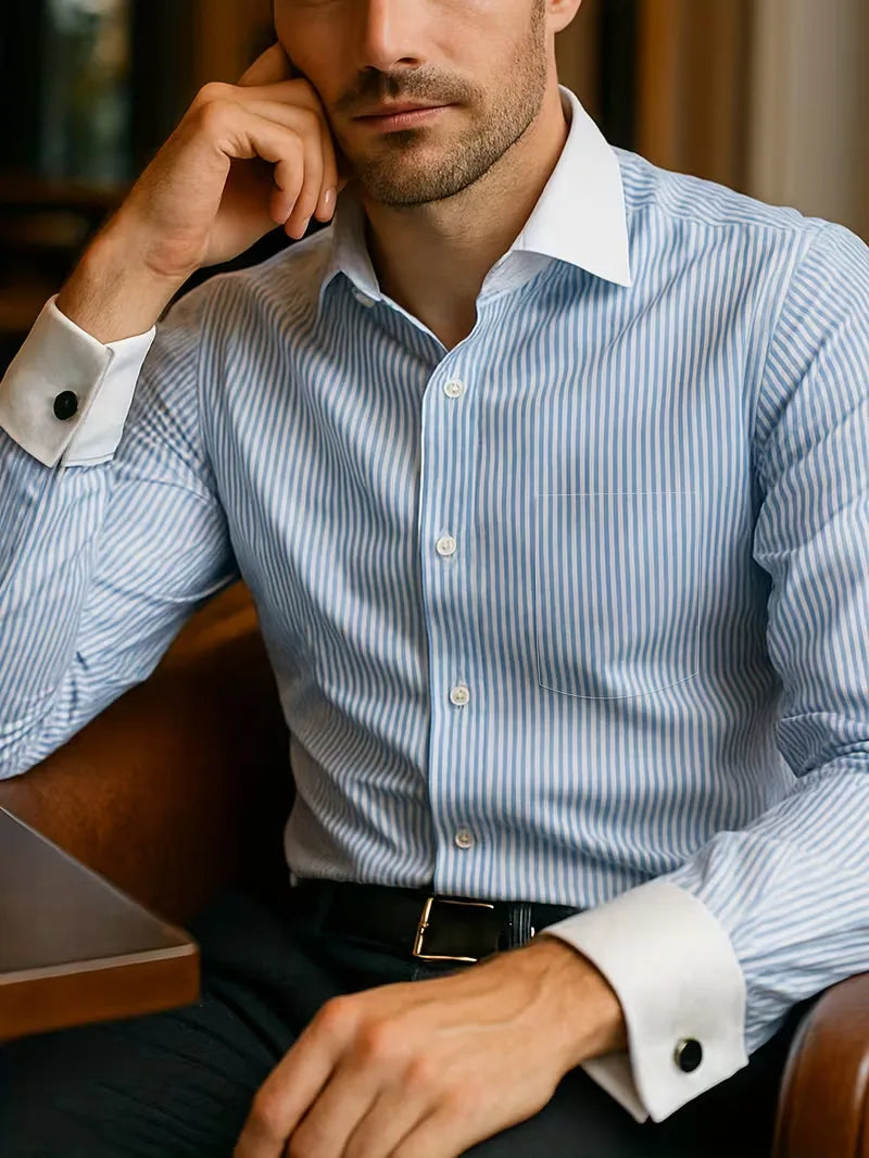 Smart shirt with mandarin collar