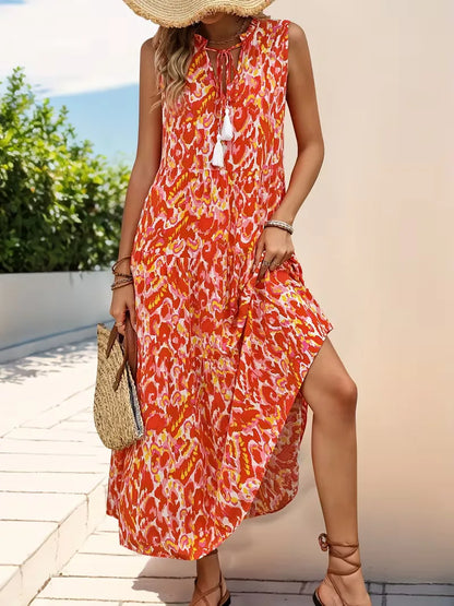 A-line dress with V-neck
