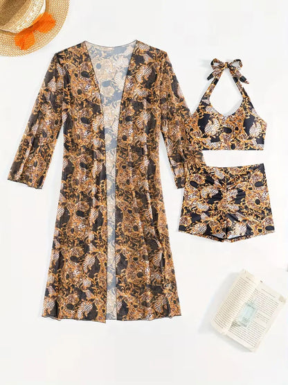 Cover-up with Halter Neck and Shorts
