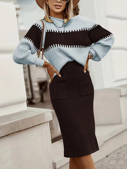 Two-Piece Set with Ribbed Texture