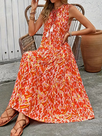 A-line dress with V-neck