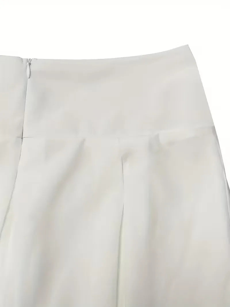 Pleated Skirt with High Waist