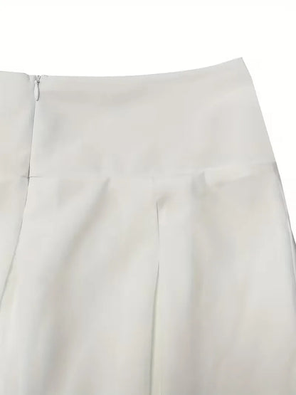 Pleated Skirt with High Waist