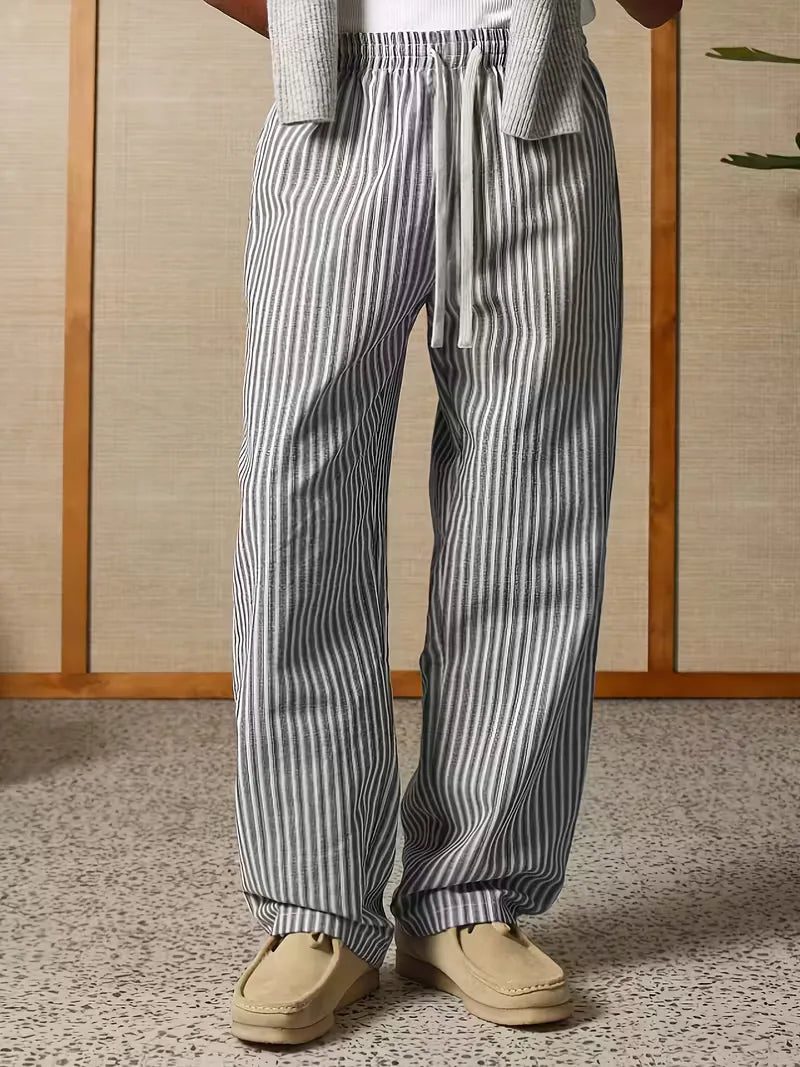 Striped joggers with a wide fit