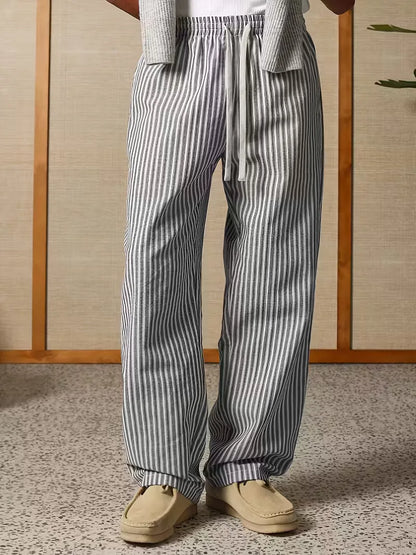 Striped joggers with a wide fit